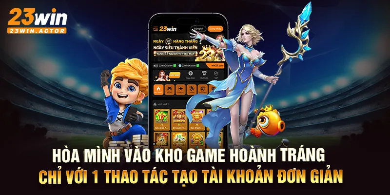 Hòa mình vào kho game hoành tráng chỉ với 1 thao tác tạo tài khoản đơn giản.