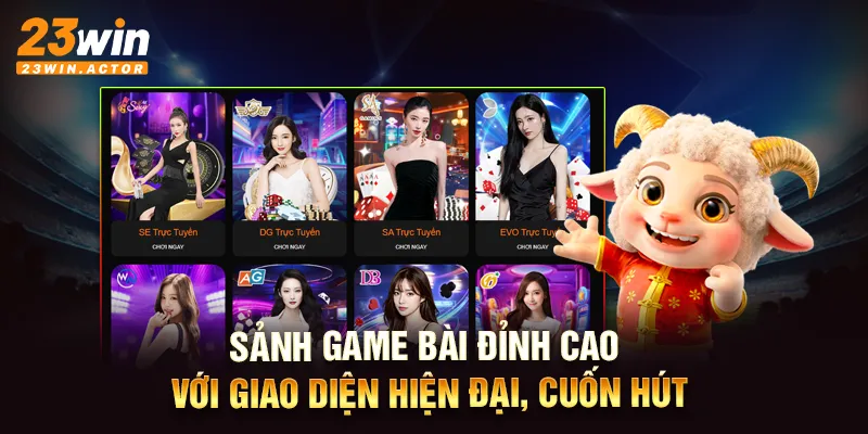 Sảnh game bài đỉnh cao với giao diện hiện đại, cuốn hút.